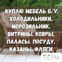 Куплю б/у мебель! Холодильники, морозильники, витрины. Ковры, паласы